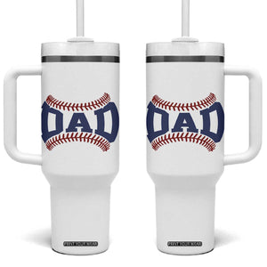 Proud Baseball Dad Tumbler With Handle Game Day Gift For Him TS12 One Size: 40 oz White Print Your Wear