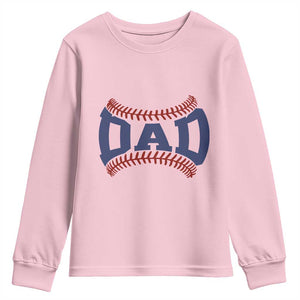 Proud Baseball Dad Youth Sweatshirt Game Day Gift For Him TS12 Light Pink Print Your Wear