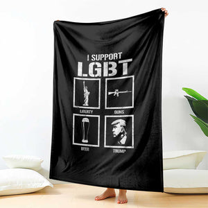 I Support LGBT Liberty Guns Beer Trump Throw Blanket Funny Patriotic Parody Graphic TS12 Print Your Wear