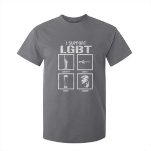 I Support LGBT Liberty Guns Beer Trump T Shirt For Kid Funny Patriotic Parody Graphic TS12 Charcoal Print Your Wear