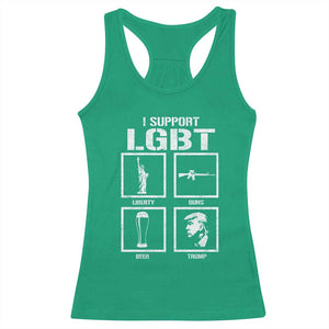 I Support LGBT Liberty Guns Beer Trump Racerback Tank Top Funny Patriotic Parody Graphic TS12 Irish Green Print Your Wear