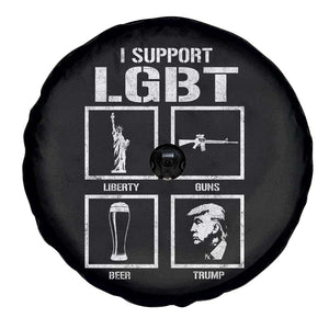 I Support LGBT Liberty Guns Beer Trump Spare Tire Cover Funny Patriotic Parody Graphic TS12 Print Your Wear