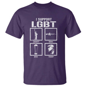 I Support LGBT Liberty Guns Beer Trump T Shirt Funny Patriotic Parody Graphic TS12 Purple Print Your Wear