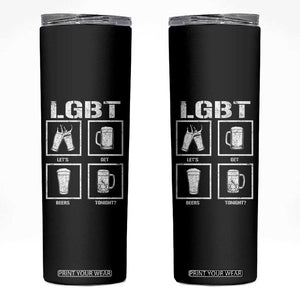 LGBT Let's Get Beers Tonight Skinny Tumbler Funny Beer Drinking TS12 Black Print Your Wear