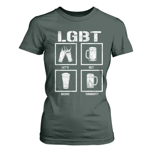 LGBT Let's Get Beers Tonight T Shirt For Women Funny Beer Drinking