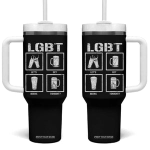 LGBT Let's Get Beers Tonight Tumbler With Handle Funny Beer Drinking TS12 One Size: 40 oz Black Print Your Wear