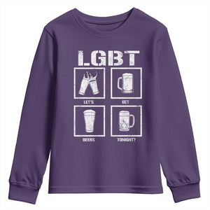 LGBT Let's Get Beers Tonight Youth Sweatshirt Funny Beer Drinking TS12 Purple Print Your Wear