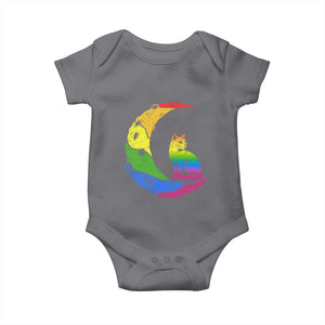 Rainbow Moon Cat Pride Baby Onesie LGBT Feline Graphic