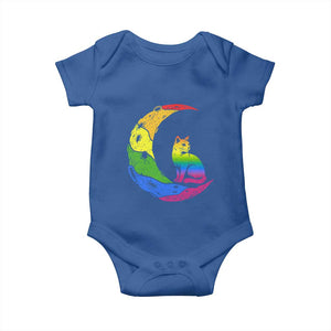 Rainbow Moon Cat Pride Baby Onesie LGBT Feline Graphic