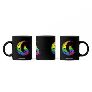 Rainbow Moon Cat Pride Coffee Mug LGBT Feline Graphic TS12 Print Your Wear