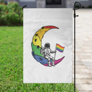 Rainbow Astronaut On The Moon LGBT Garden Flag Spaceman Pride Month TS12 Print Your Wear