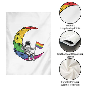 Rainbow Astronaut On The Moon LGBT Garden Flag Spaceman Pride Month TS12 Print Your Wear