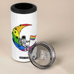 Rainbow Astronaut On The Moon LGBT 4 in 1 Can Cooler Tumbler Spaceman Pride Month TS12 Print Your Wear
