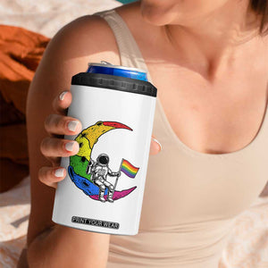 Rainbow Astronaut On The Moon LGBT 4 in 1 Can Cooler Tumbler Spaceman Pride Month TS12 Print Your Wear