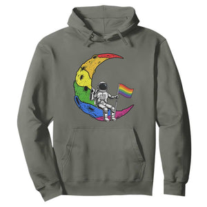 Rainbow Astronaut On The Moon LGBT Hoodie Spaceman Pride Month