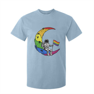 Rainbow Astronaut On The Moon LGBT T Shirt For Kid Spaceman Pride Month