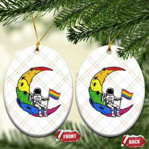 Rainbow Astronaut On The Moon LGBT Ceramic Ornament Spaceman Pride Month TS12 Print Your Wear