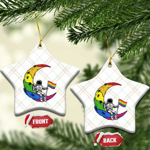 Rainbow Astronaut On The Moon LGBT Ceramic Ornament Spaceman Pride Month TS12 Print Your Wear