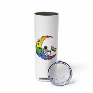 Rainbow Astronaut On The Moon LGBT Skinny Tumbler Spaceman Pride Month TS12 Print Your Wear