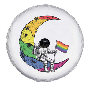 Rainbow Astronaut On The Moon LGBT Spare Tire Cover Spaceman Pride Month TS12 Print Your Wear