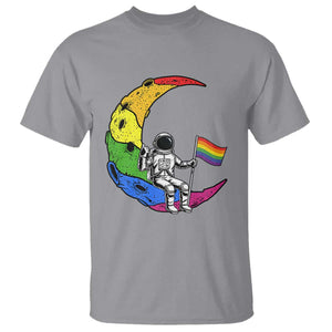 Rainbow Astronaut On The Moon LGBT T Shirt Spaceman Pride Month