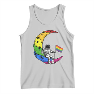 Rainbow Astronaut On The Moon LGBT Tank Top Spaceman Pride Month TS12 Ash Print Your Wear