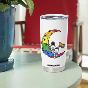 Rainbow Astronaut On The Moon LGBT Tumbler Cup Spaceman Pride Month TS12 Print Your Wear