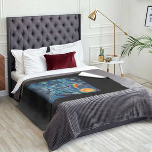 LGBTQ Rainbow Moon Astronaut Throw Blanket Starry Night Graphic TS12 Print Your Wear