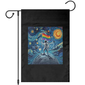 LGBTQ Rainbow Moon Astronaut Garden Flag Starry Night Graphic TS12 Black Print Your Wear