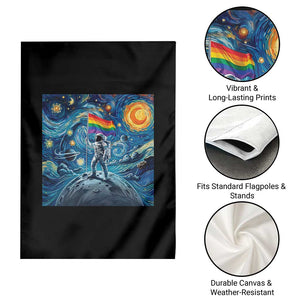 LGBTQ Rainbow Moon Astronaut Garden Flag Starry Night Graphic TS12 Print Your Wear