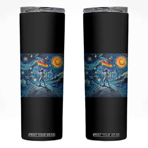 LGBTQ Rainbow Moon Astronaut Skinny Tumbler Starry Night Graphic TS12 Black Print Your Wear