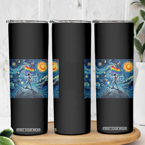 LGBTQ Rainbow Moon Astronaut Skinny Tumbler Starry Night Graphic TS12 Print Your Wear