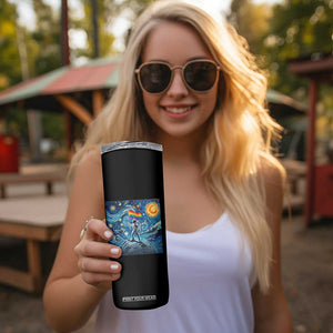 LGBTQ Rainbow Moon Astronaut Skinny Tumbler Starry Night Graphic TS12 Print Your Wear