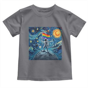 LGBTQ Rainbow Moon Astronaut Toddler T Shirt Starry Night Graphic TS12 Charcoal Print Your Wear