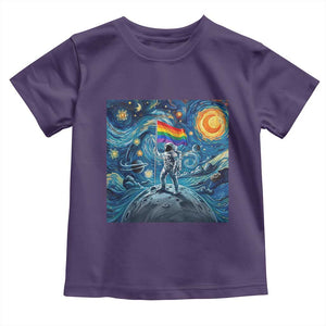 LGBTQ Rainbow Moon Astronaut Toddler T Shirt Starry Night Graphic TS12 Purple Print Your Wear