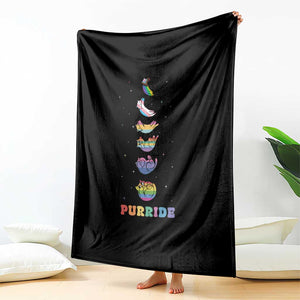Purride Rainbow Cat Moon Cycles Throw Blanket LGBQT Pride Feline Space TS12 Print Your Wear