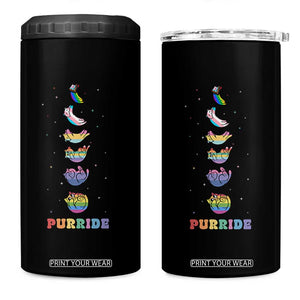 Purride Rainbow Cat Moon Cycles 4 in 1 Can Cooler Tumbler LGBQT Pride Feline Space