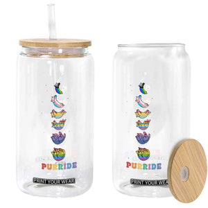 Purride Rainbow Cat Moon Cycles Glass Can LGBQT Pride Feline Space