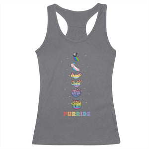 Purride Rainbow Cat Moon Cycles Racerback Tank Top LGBQT Pride Feline Space TS12 Charcoal Print Your Wear