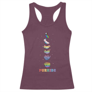 Purride Rainbow Cat Moon Cycles Racerback Tank Top LGBQT Pride Feline Space TS12 Maroon Print Your Wear