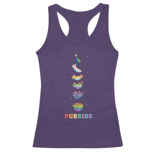 Purride Rainbow Cat Moon Cycles Racerback Tank Top LGBQT Pride Feline Space TS12 Purple Print Your Wear