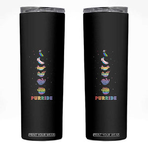 Purride Rainbow Cat Moon Cycles Skinny Tumbler LGBQT Pride Feline Space TS12 Black Print Your Wear
