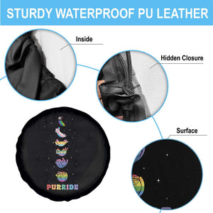 Purride Rainbow Cat Moon Cycles Spare Tire Cover LGBQT Pride Feline Space TS12 Print Your Wear