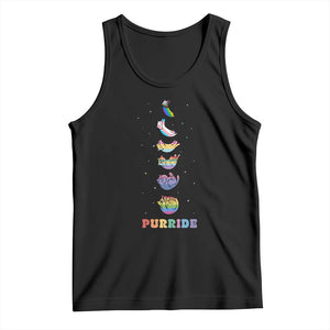 Purride Rainbow Cat Moon Cycles Tank Top LGBQT Pride Feline Space