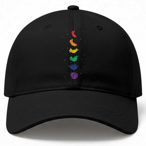 Funny Purride Cats In Space Rainbow Baseball Cap LGBQT Pride Feline Space TS12 Print Your Wear