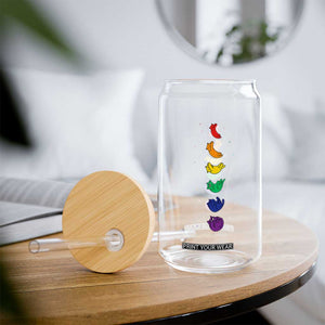 Funny Purride Cats In Space Rainbow Glass Can LGBQT Pride Feline Space TS12 Print Your Wear
