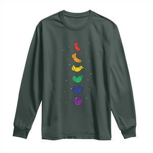 Funny Purride Cats In Space Rainbow Long Sleeve Shirt LGBQT Pride Feline Space