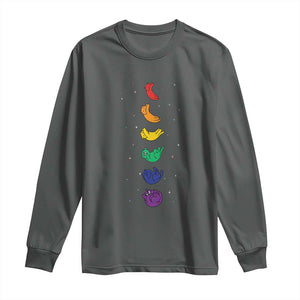 Funny Purride Cats In Space Rainbow Long Sleeve Shirt LGBQT Pride Feline Space