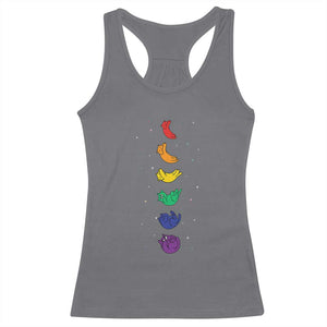 Funny Purride Cats In Space Rainbow Racerback Tank Top LGBQT Pride Feline Space