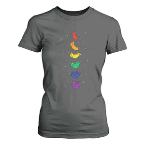 Funny Purride Cats In Space Rainbow T Shirt For Women LGBQT Pride Feline Space TS12 Dark Heather Print Your Wear